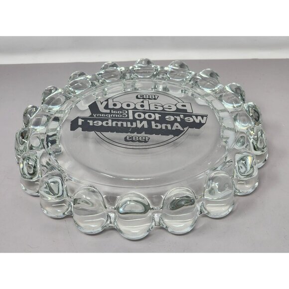 Vintage Peabody Coal Company Glass Ashtray‎ 1883-1983  Clear Glass Collectible - Picture 2 of 7